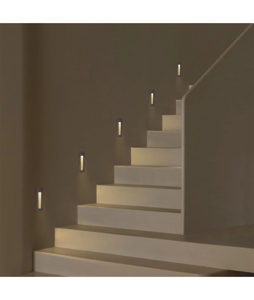 kelvo® STEPART KLV-101-0093 Χωνευτό Φωτιστικό Σκαλοπατιού - Διαδρόμου LED 7W 735lm 45° AC 220-240V Αδιάβροχο IP65 Θερμό Λευκό 2700K - Lumileds SMD Chip & TÜV SÜD Driver - Γκρι Ανθρακί Ματ - Μ6.5 x Π6.5 x Υ21cm - Q5.41 x 18.9cm - 5 Χρόνια Εγγύηση